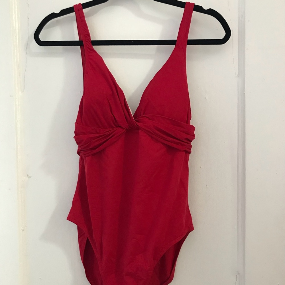 🍒 Cherry Red Twist Front Swimsuit